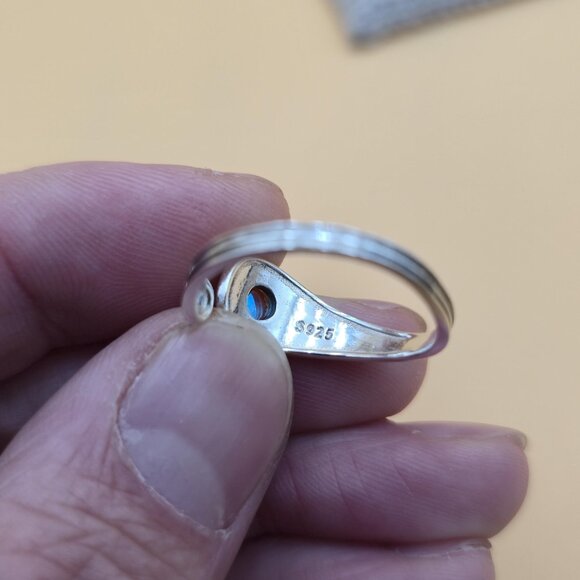 Size 9.5 Sterling Silver Squid Octopus Nautical Beach Band Ring A4764 - Picture 6 of 9